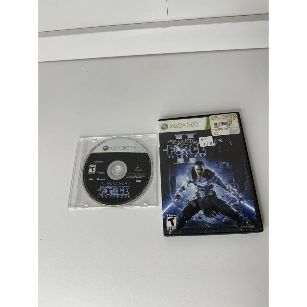 Star Wars The Force Unleashed 1 & 2 II Microsoft Xbox 360 Video Game Bundle